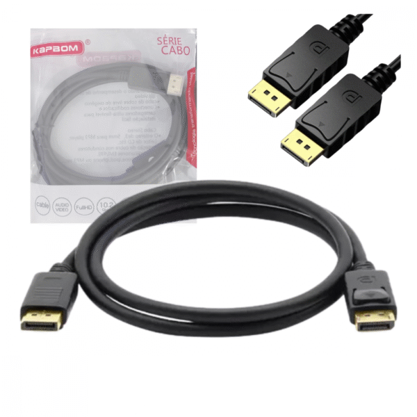 Cabo Displayport 3 Metros Blindado 4K Full Hd 1080p Kapbom KA-DP-3M