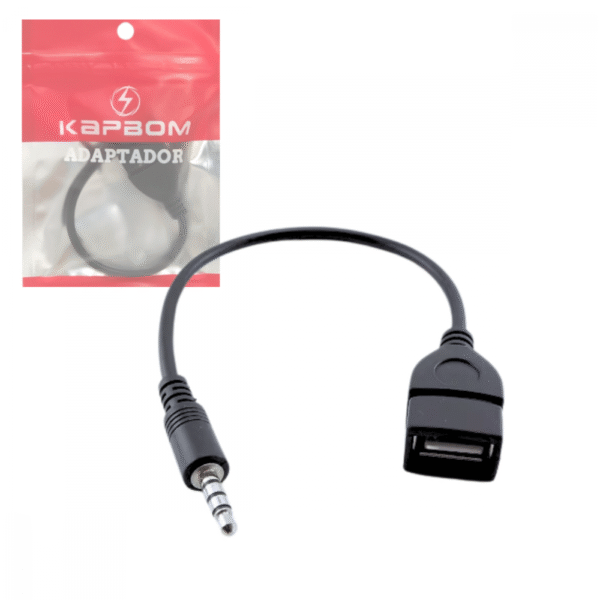 Adaptador P2 X USB Fêmea 3.5mm Conversor de Áudio Portátil Plug and Play Kapbom KAP-UH039