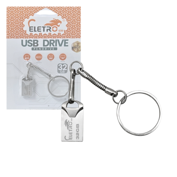 Pendrive Chaveiro 32GB Unidade Flash USB de Alta Velocidade Eletromex EL-AU-32