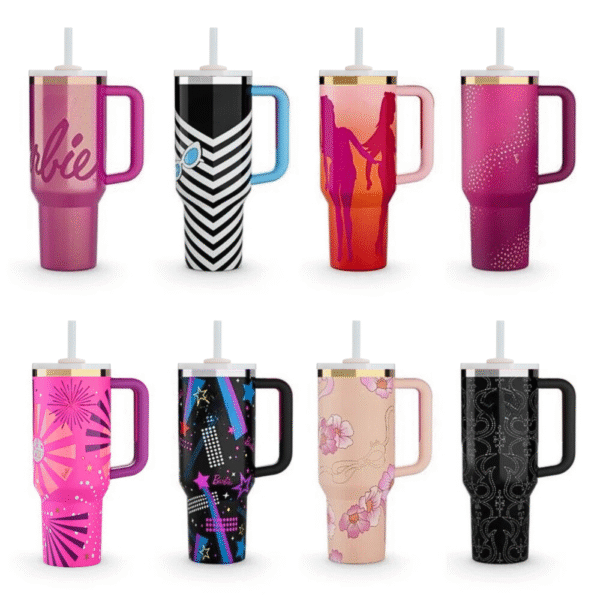Garrafa Térmica Quencher Edição Barbie 1200 ml Aço Inox com Alça, Tampa e Canudo