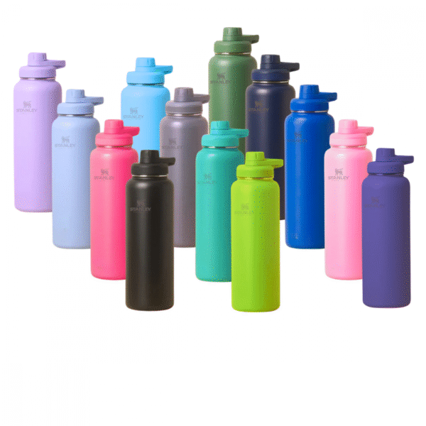 Garrafa Squeeze 1200 ml Logo Stan. de Aço Inox Térmica com Alça Tampa Rosquear Vacuum (***COR ROSA - ESGOTADO)