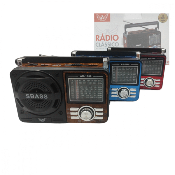 Rádio Retrô Portátil Bluetooth com Lanterna Altomex AD-1088 / EL-1301